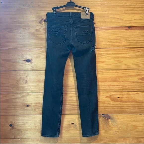 Abercrombie & Fitch Black Distressed Mid Rise Stretchy Skinny Jeans 28 - Picture 2 of 10